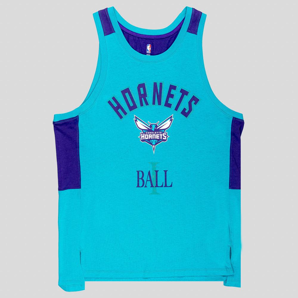 OUTER STUFF NBA PURE SHOOTER CB COTTON TANK CHARLOTTE HORNETS BALL LAMELO TEAL/PURPLE