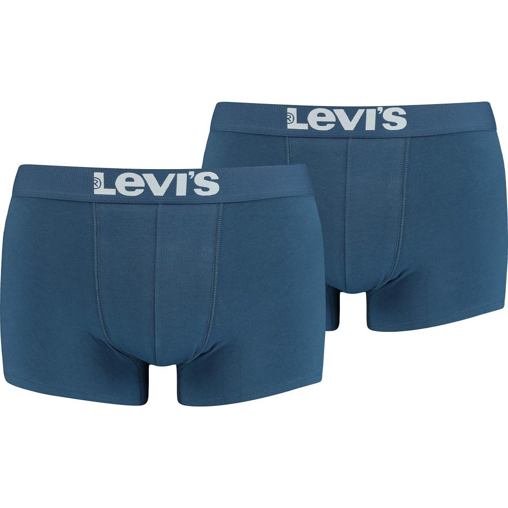 Levis Men Solid Basic Boxer 2P Indigo