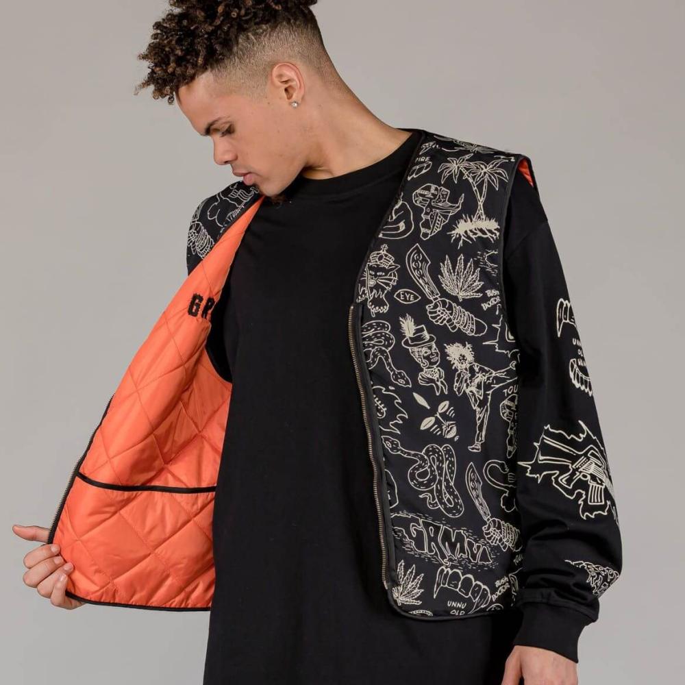 Grimey Wear The Toughest Quilted Vest Orange