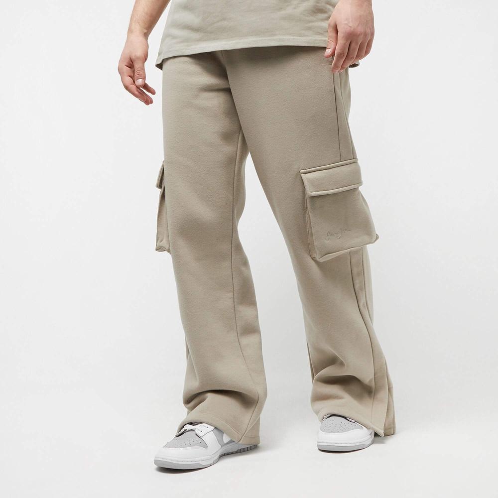 Sean John SJ Script Logo Peached Slit Sweatpants - sand
