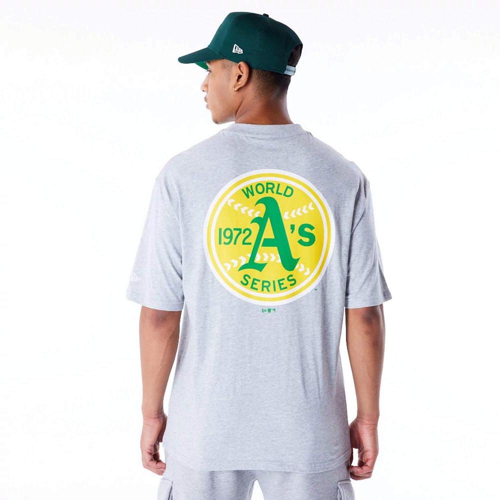 Tričko New Era MLB Oakland Athletics World Series Grey Oversized T-Shirt šedé