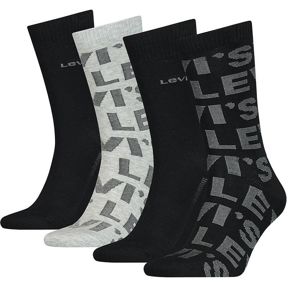 Levis Giftbox Reg Cut Logo Aop 4P Black / Grey