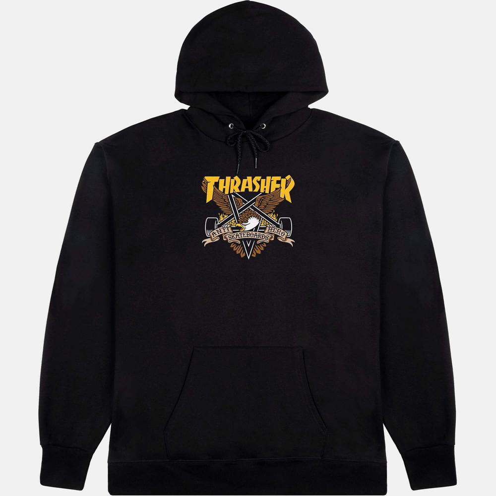 Thrasher X Antihero Eaglegram Hoodie Black