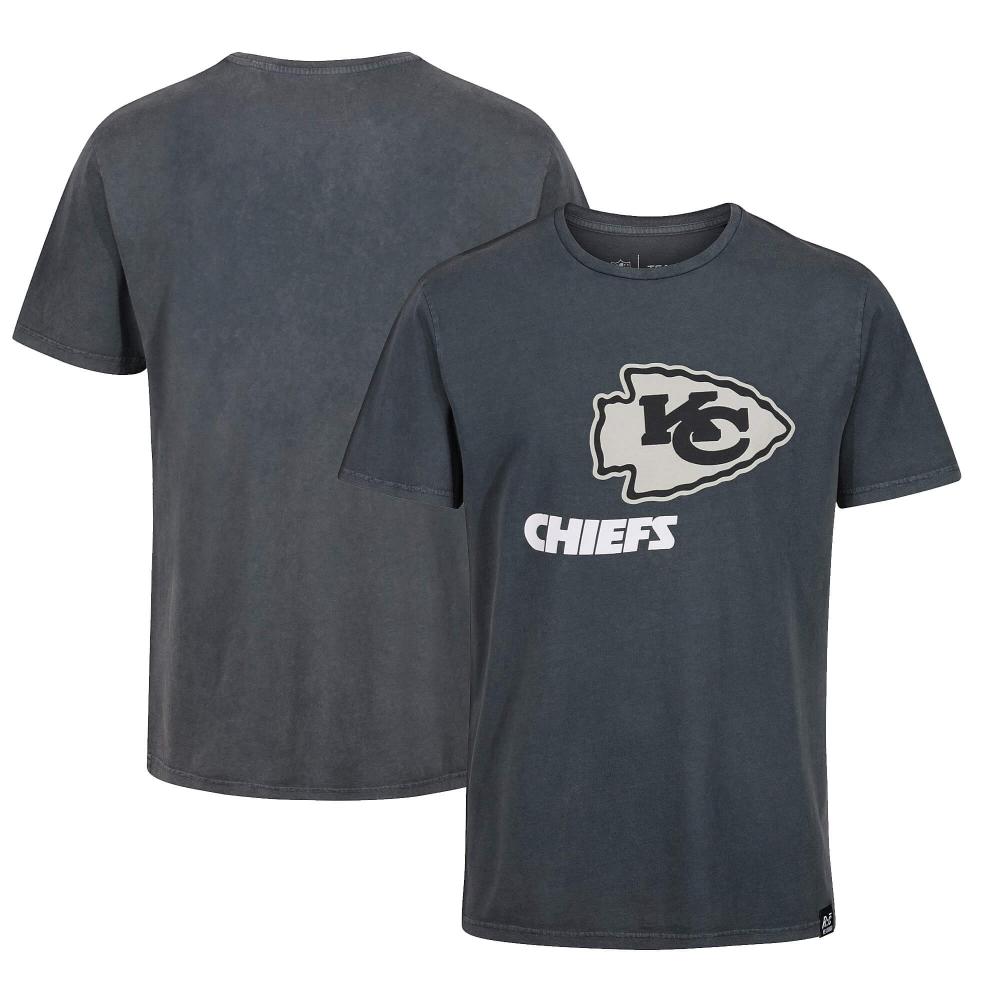 Re:Covered NFL Monochrome Logo T-Shirt Kansas City Chiefs Washed Black