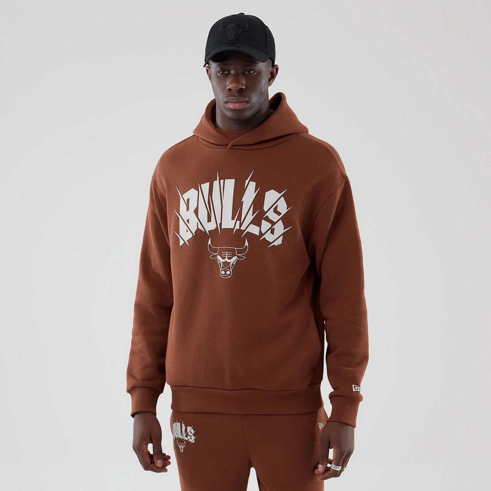 Mikina NEW ERA Chicago Bulls NBA Core Plus Brown Pullover Hoodie hnedá