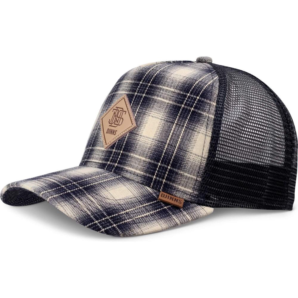 Šiltovka so sieťkou Djinn's Trucker Cap HFT Denim Wishy check/indigo