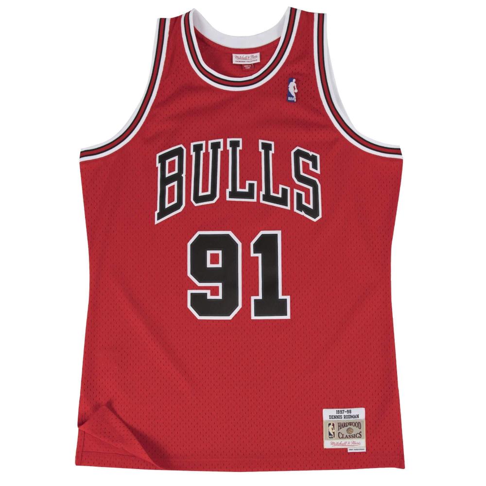 Mitchell & Ness Swingman Jersey Chicago Bulls Road 1997-98 Dennis Rodman Scarlet
