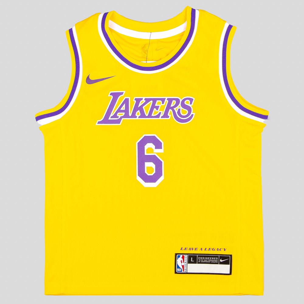 Nike 0-7 Icon Replica Jersey Los Angeles Lakers Lebron James – Nr. 6 Yellow/Purple