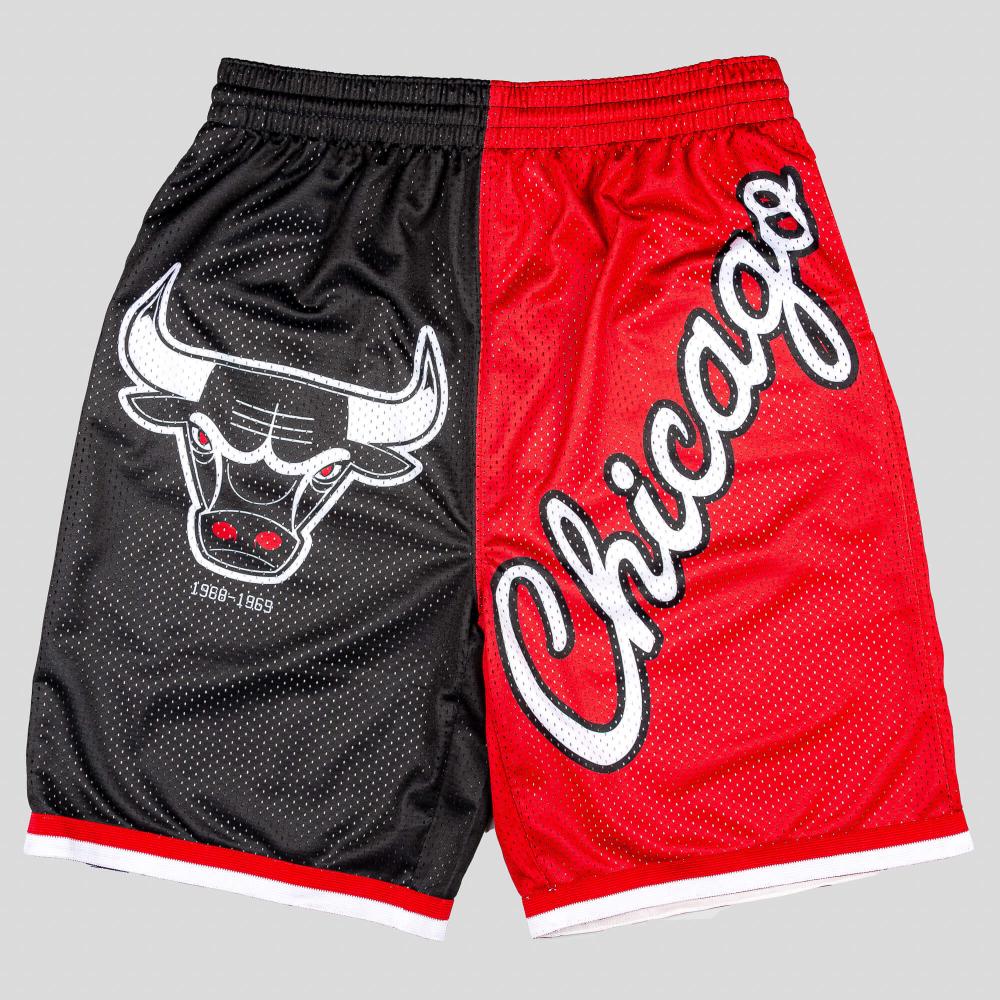 Mitchell And Ness NBA Big Face Shorts 5.0 - 8-20Y Chicago Bulls Black/Red/White
