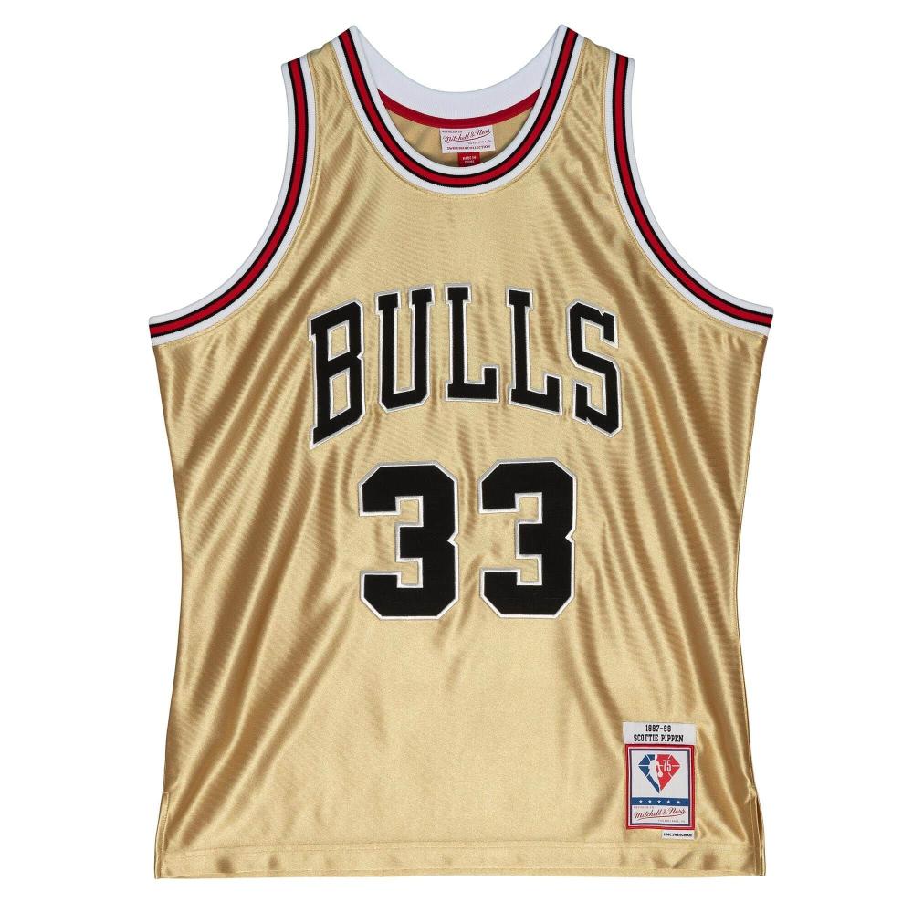 Mitchell & Ness 75th NBA Anniversary Gold Swingman Jersey CHICAGO BULLS SCOTTY PIPPEN Gold