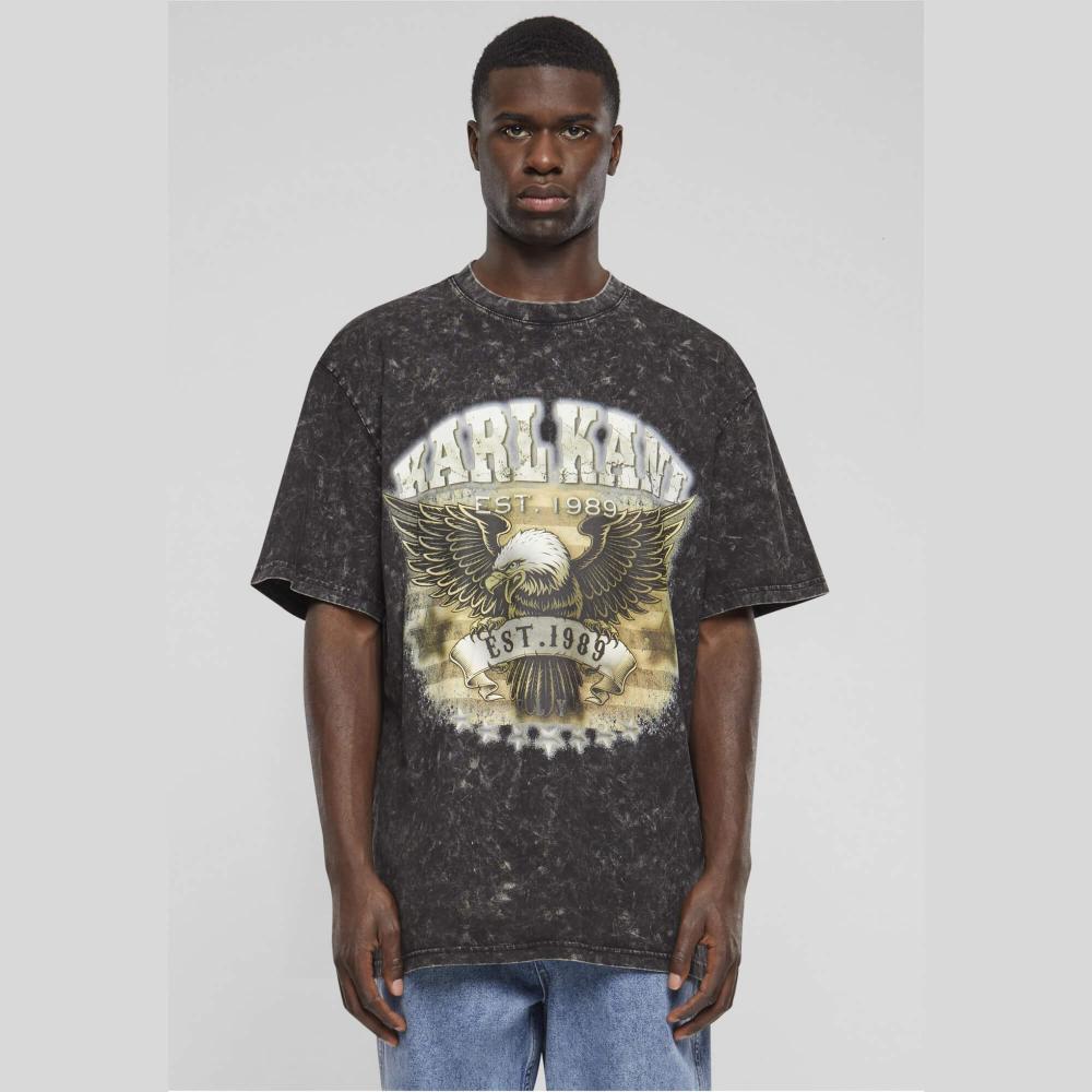 Karl Kani Woven Signature Washed Eagle Tee black