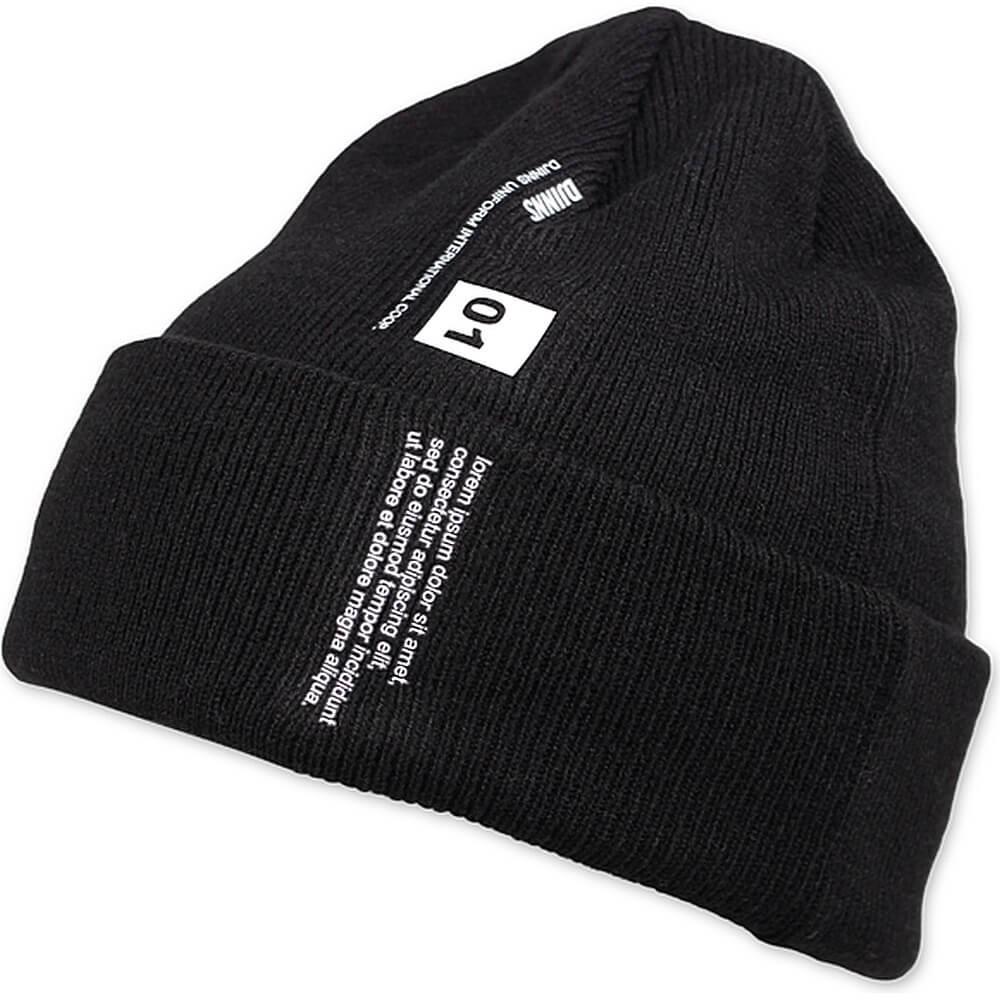 DJINNS Basic Beanie Lorem Pocket black