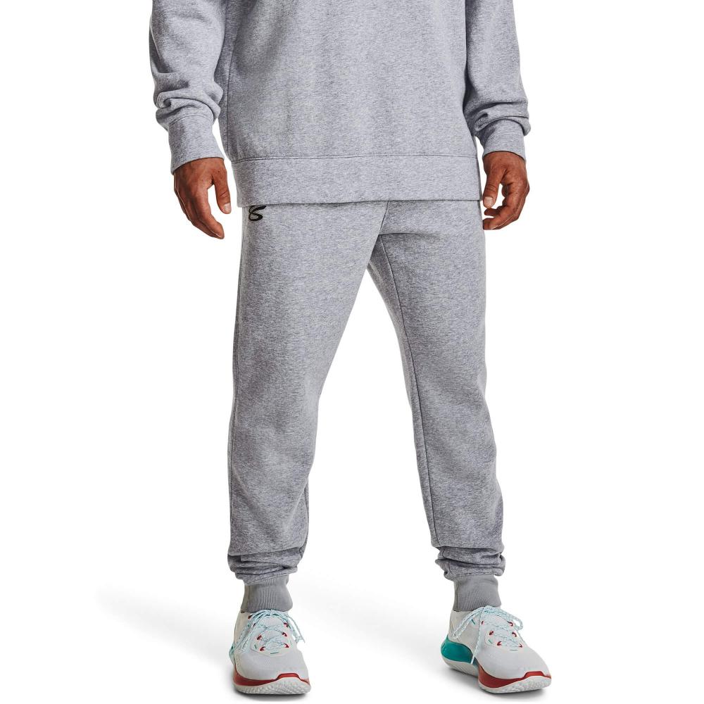 Under Armour Men's Curry Fleece Sweatpants Mod Gray Full Heather / Black