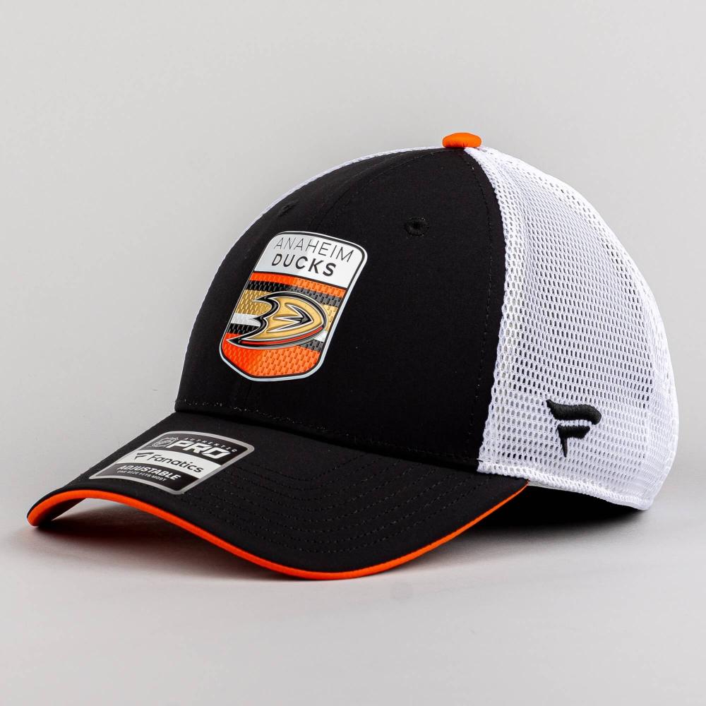 Fanatics NHL Draft Cap Anaheim Ducks Authentic Pro Draft Structured Trucker-Podium Black/White