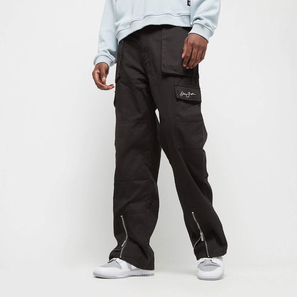 Sean John SJ Script Logo Front Zip Cargopants black