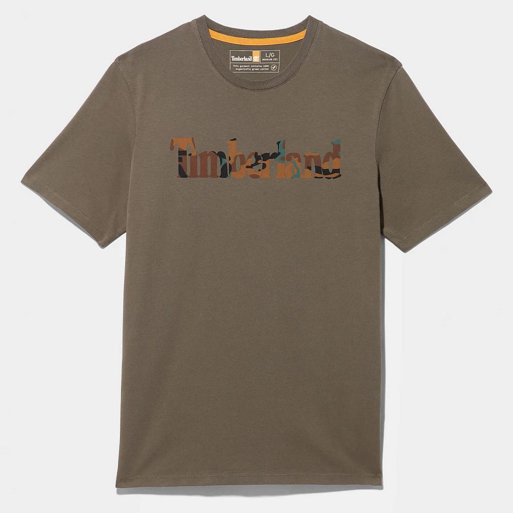 Timberland SS Camo LInear Logo T Grape Leaf