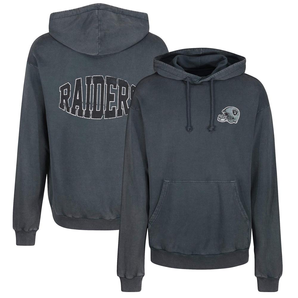 Re:Covered NFL Helmet Chest / College Backprint Hoody Las Vegas Raiders Washed Black