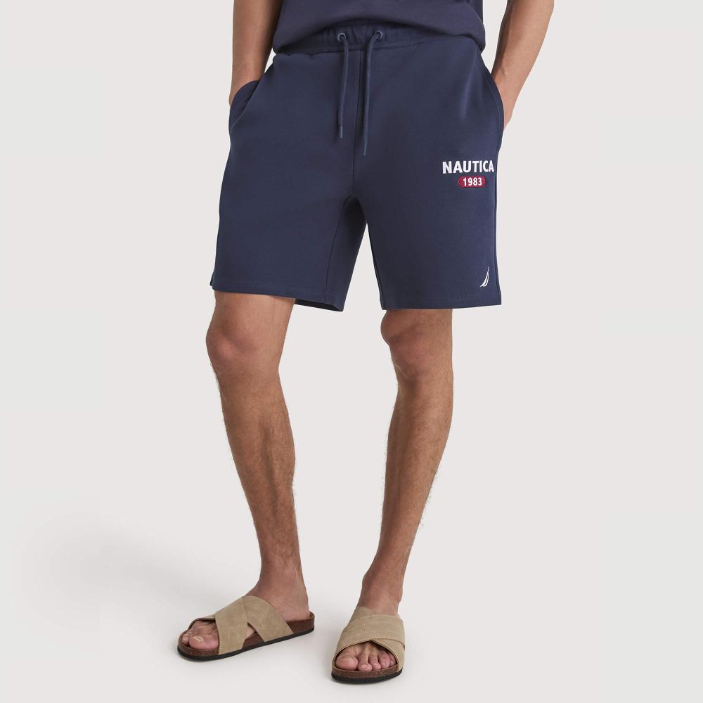 Pánske fleecové tréningové šortky Nautica Velia Fleece Short tmavomodré