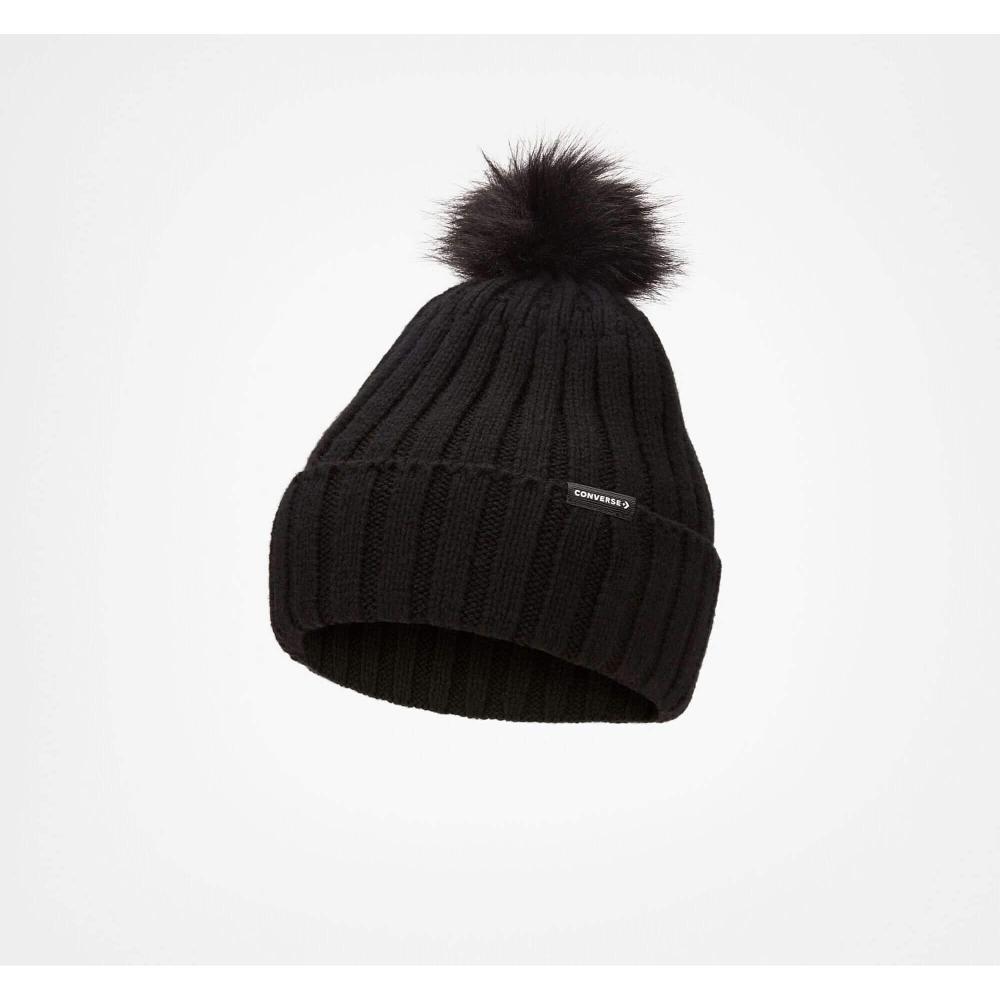 Converse Pom Beanie Black