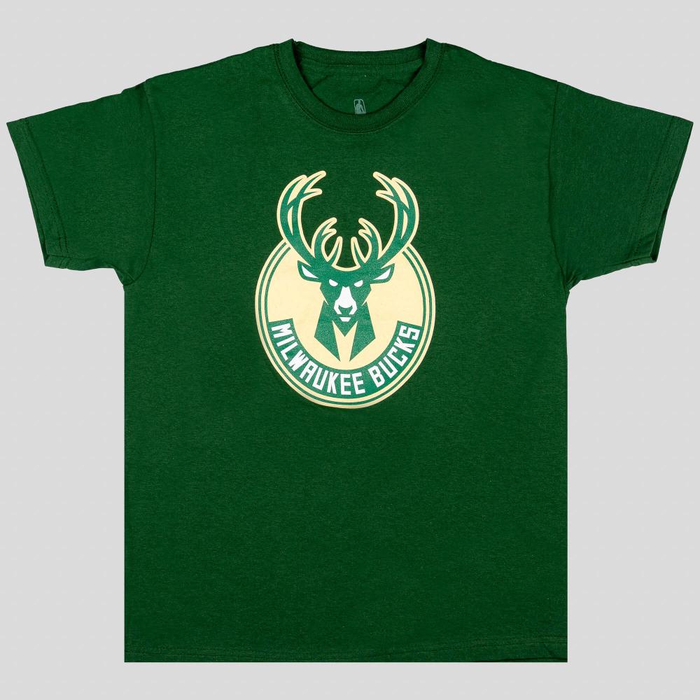 Outer Stuff Nba Primary Logo Ss Tee Milwaukee Bucks Green
