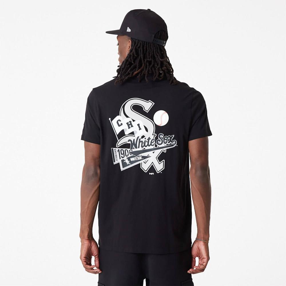 New Era MLB Chicago White Sox MLB Flag Graphic Black T-Shirt Black