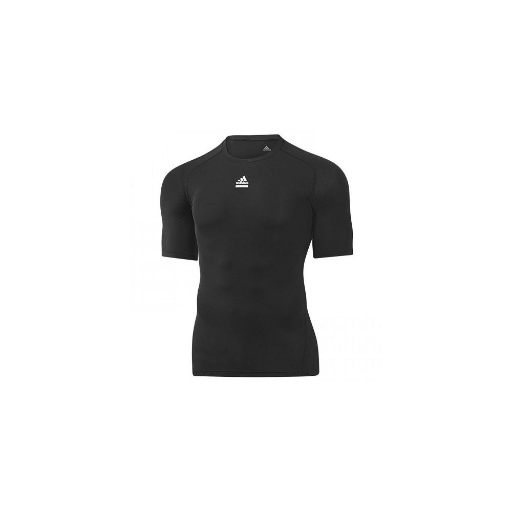 Adidas Mens Logo Techfit Tops Black