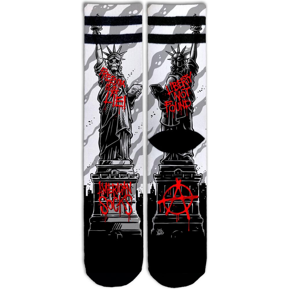 American Socks Freedom is a lie - Mid High Black