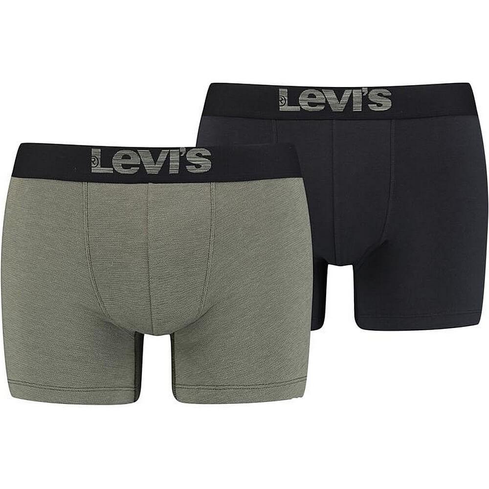 Levis Men Optical Illusion Boxer Brief Organic Co Green Combo