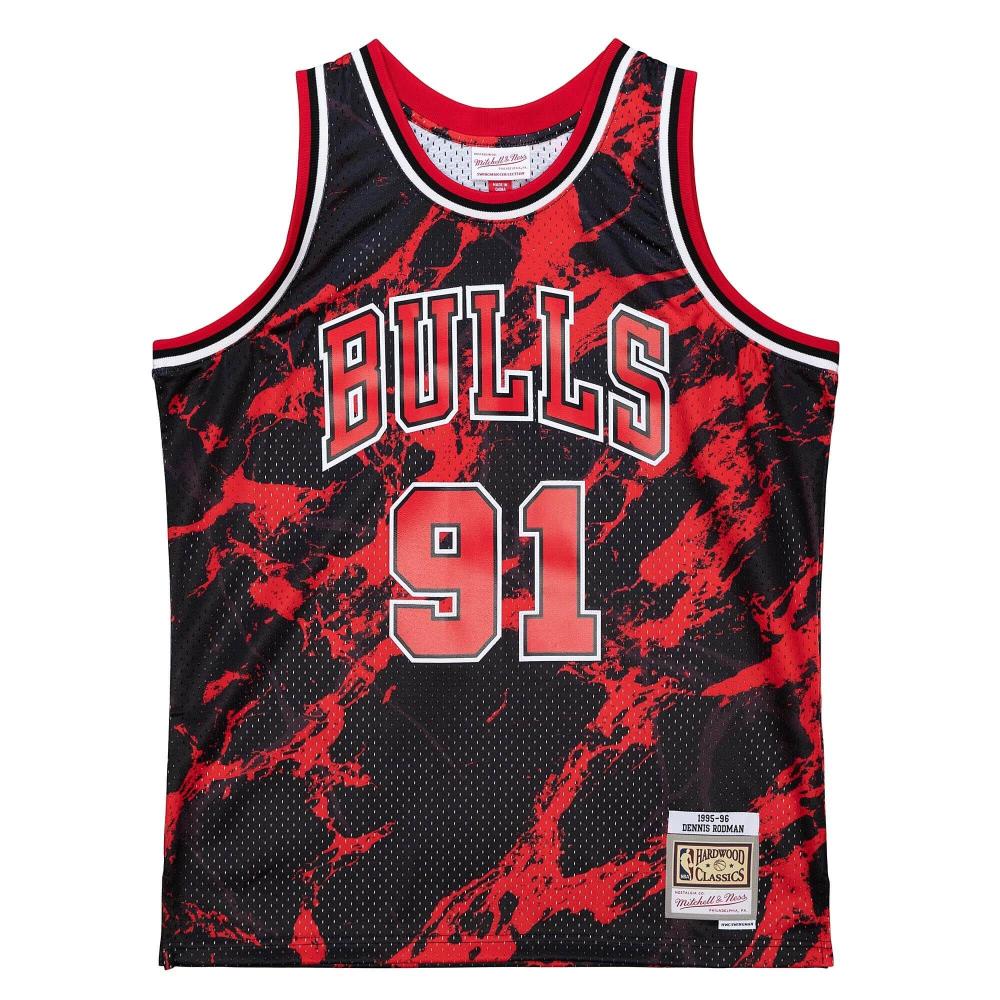 Mitchell & Ness NBA Team Marble Swingman Jersey CHICAGO BULLS DENNIS RODMAN BLACK