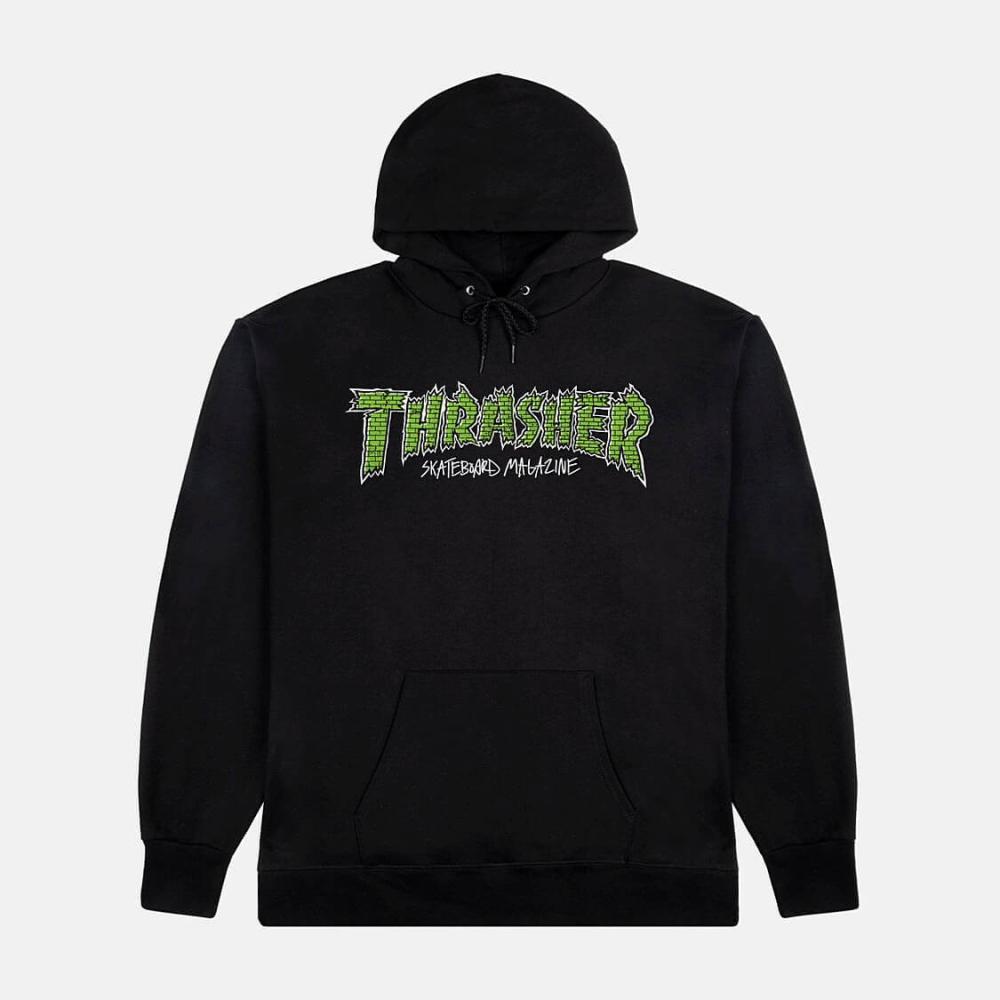 Thrasher Hoodie Brick Black
