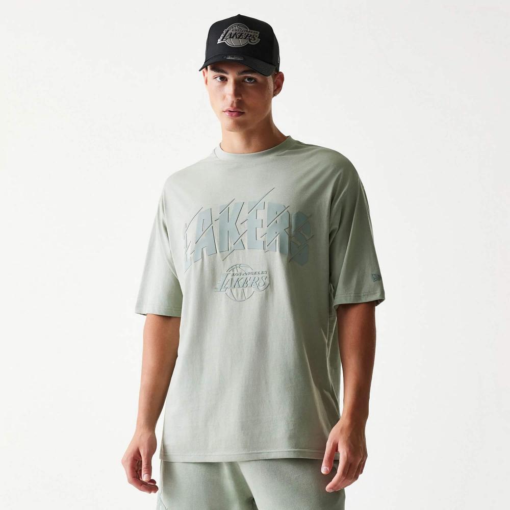 Tričko New Era Los Angeles Lakers NBA Pastel Green Oversized T-Shirt zelené