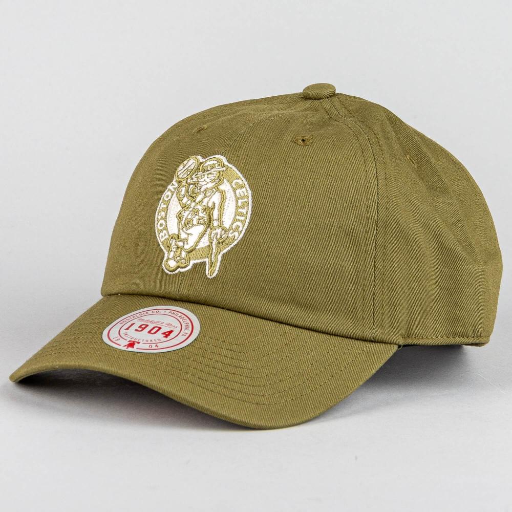 Šiltovka Mitchell & Ness NBA Fashion Basic Strapback Boston Celtics olivová