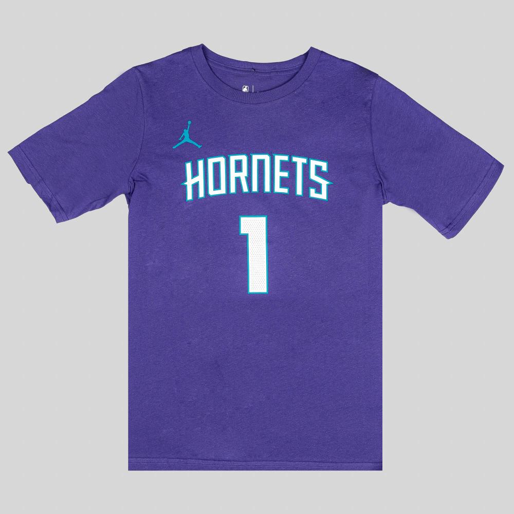 Jordan Boys Statement N&N Tee Hornets Lamelo Ball Purple