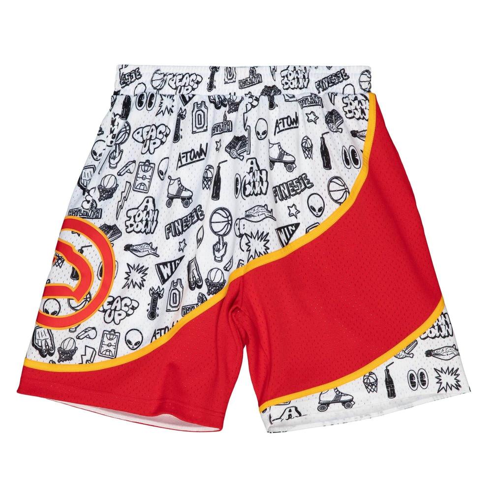 Mitchell & Ness NBA DOODLE SWINGMAN SHORTS ATLANTA HAWKS PATTERN / WHITE