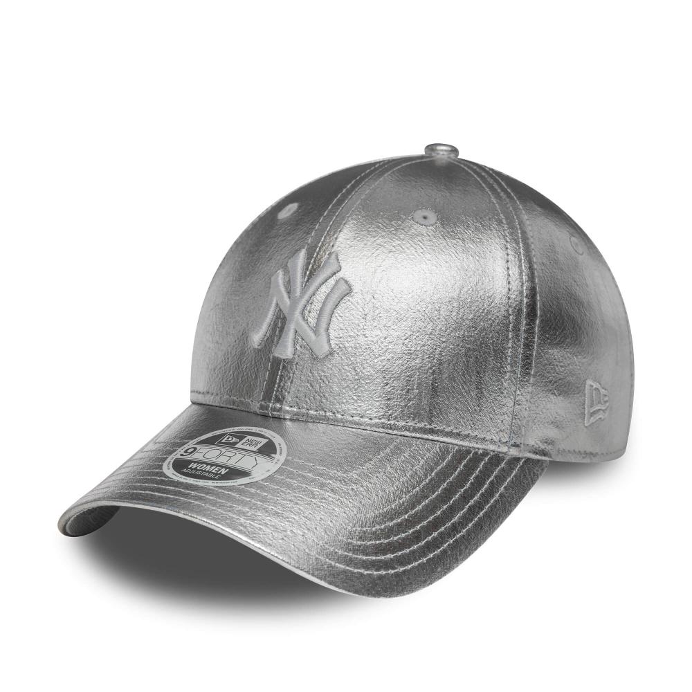 Dámska šiltovka New Era New York Yankees Womens MLB Metallic Silver 9FORTY Adjustable Cap strieborná