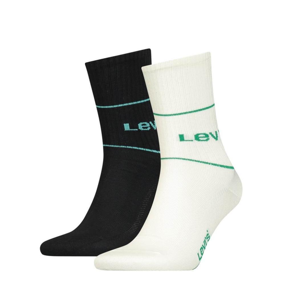 Levis Short Cut Logo Sport (2-Pack) Short Sock Marshmellow/Green