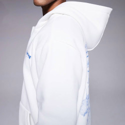 Sixth June Sj Cafe Printed Zipup Hoodie White