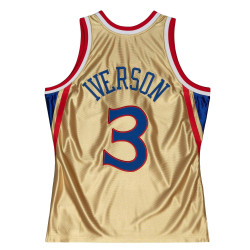 Mitchell & Ness 75th NBA Anniversary Gold Swingman Jersey PHILADELPHIA 76ERS ALLEN IVERSON Gold