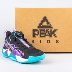 Detské basketbalové tenisky Peak Kids Basketball Shoes Disc Ultralight Black/Lakers Purple