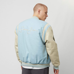 Sean John SJ Script Logo SJ Collegejacket light blue/light sand