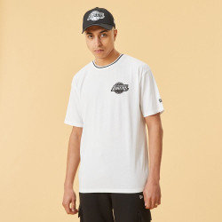NEW ERA tričko Distressed Graphic oversized tee LOSLAK LOS ANGELES LAKERS White