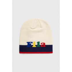 Fila Bowie Back To School Colorful Logo Intarsia Beanie Antique White-Medieval Blue-True Red