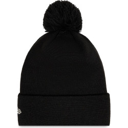 New Era MLB New York Yankees Metallic Pom Black Womens Bobble Knit Beanie Hat Black