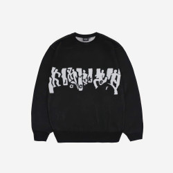 Sveter Jacker Mirror Maze Knit Crewneck čierny