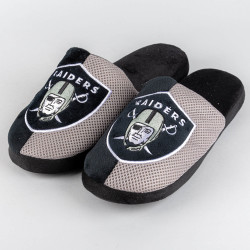 FOCO Las Vegas Raiders - NFL - Mens Team Stripe Slipper - Black/Grey