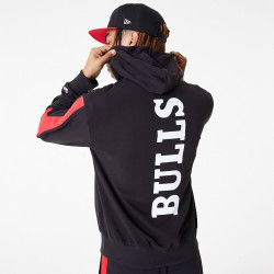 New Era NBA Chicago Bulls NBA Colour Block Black Pullover Hoodie Black