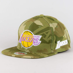Mitchell & Ness Tonal Camo Stretch Fitted HWC Los Angeles Lakers Green