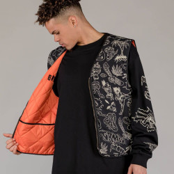 Grimey Wear The Toughest Quilted Vest Orange