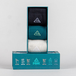 Módne vysoké ponožky PEAK Stretch High Cut Socks 3-pack čierne, béžové a petrolejové