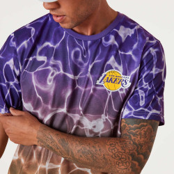 NEW ERA tričko NBA Team color wtr print tee LOS ANGELES LAKERS Purple/Yellow